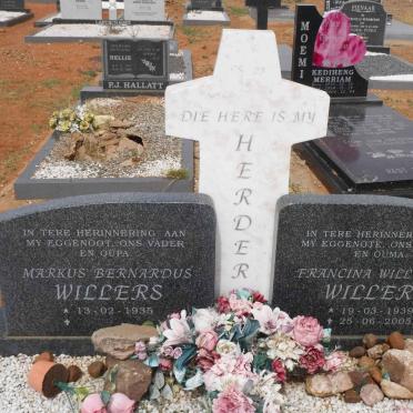 WILLERS Markus Bernardus 1935- &amp; Francina Willemina 1939-2005