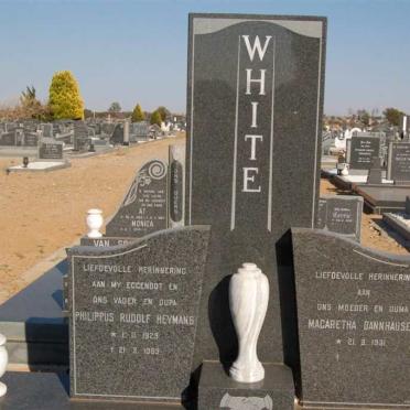 WHITE Philippus Rudolf Heymans 1929-1983 &amp; Magaretha Dannhauser 1931-