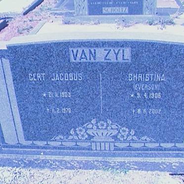 ZYL Gert Jacobus, van 1903-1970 &amp; Christina EVERSON 1906-2002