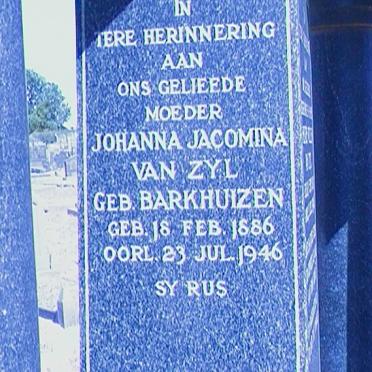 ZYL Reinier Willem, van 1881-1936 &amp; Johanna Jacomina BARKHUIZEN 1886-1946