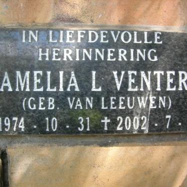 VENTER Amelia L. nee VAN LEEUWEN 1974-2002