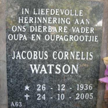 WATSON Jacobus Cornelis 1936-2005