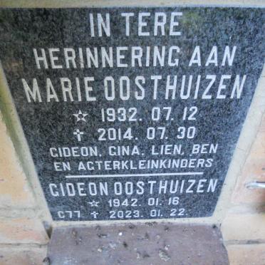 OOSTHUIZEN Gideon 1942-2023 &amp; Marie 1932-2014