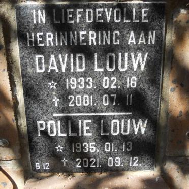 LOUW David 1933-2001 &amp; Pollie 1935-2021