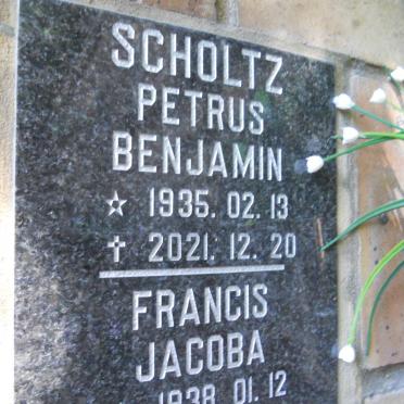 SCHOLTZ Petrus Benjamin 1935-2021 &amp; Francis Jacoba 1938-2018