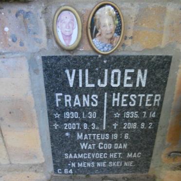 VILJOEN Frans 1930-2007 &amp; Hester 1935-2018