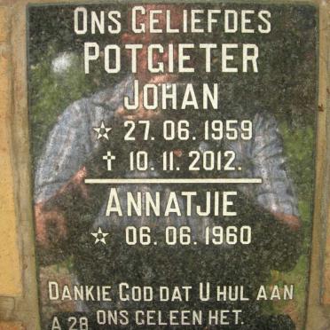 POTGIETER Johan 1959-2012 &amp; Annatjie 1960-