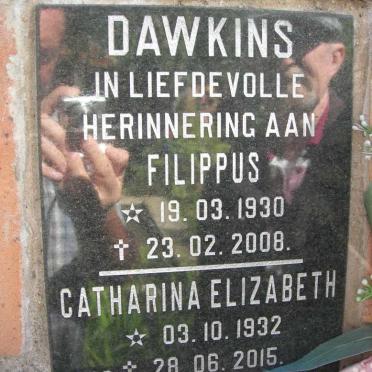 DAWKINS Filippus 1930-2008 &amp; Catherina Elizabeth 1932-2015