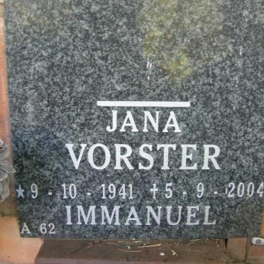 VORSTER Jana 1941-2004