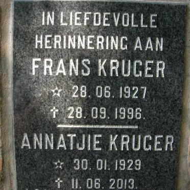 KRUGER Frans 1927-1996 &amp; Annatjie 1929-2013