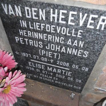 HEEVER Petrus Johannes, van den 1937-2008 &amp; Elise Martie 1939-2012