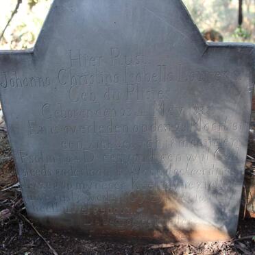 LOURENS Johanna Christina Isabella nee DU PLISIES 1838-1917