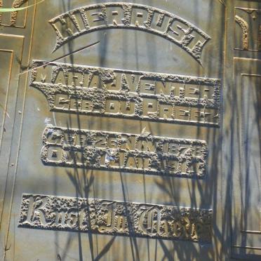 VENTER Maria J. nee DU PREEZ 1878-1914 