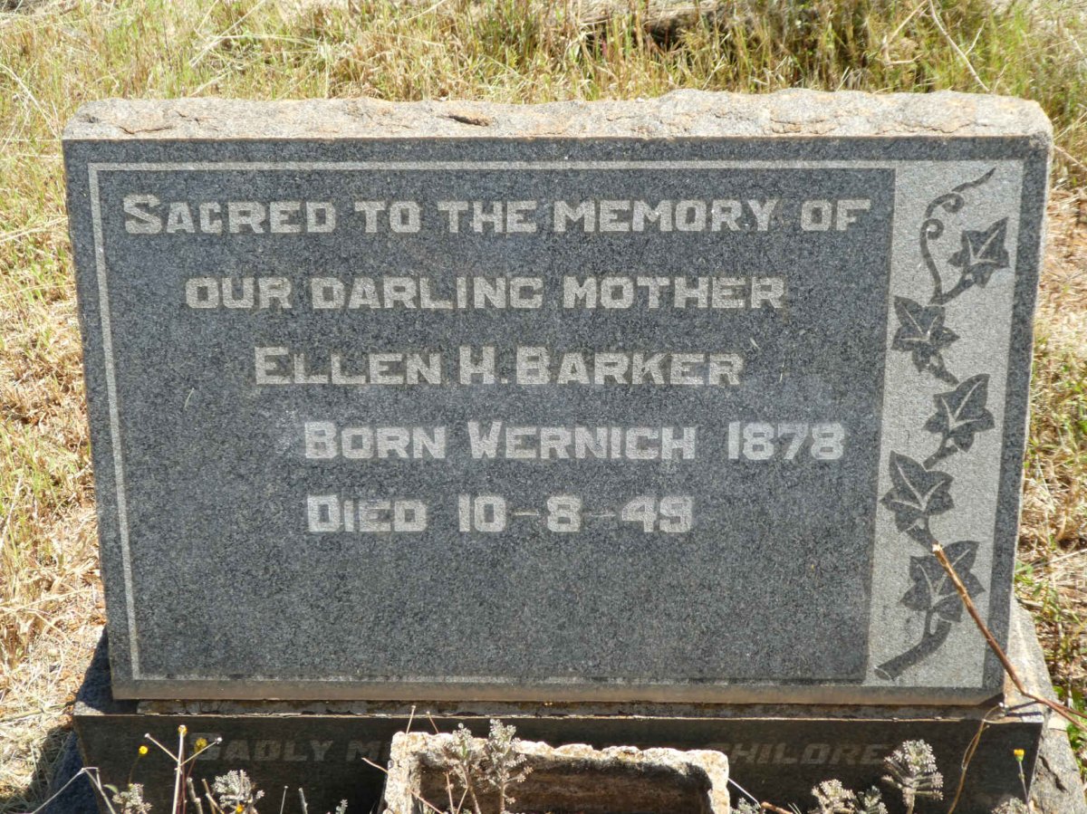 BARKER Ellen H. nee WERNICH 1878-1949