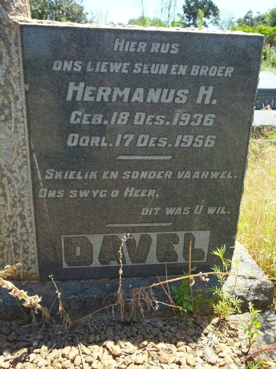 DAVEL Hermanus H. 1936-1956