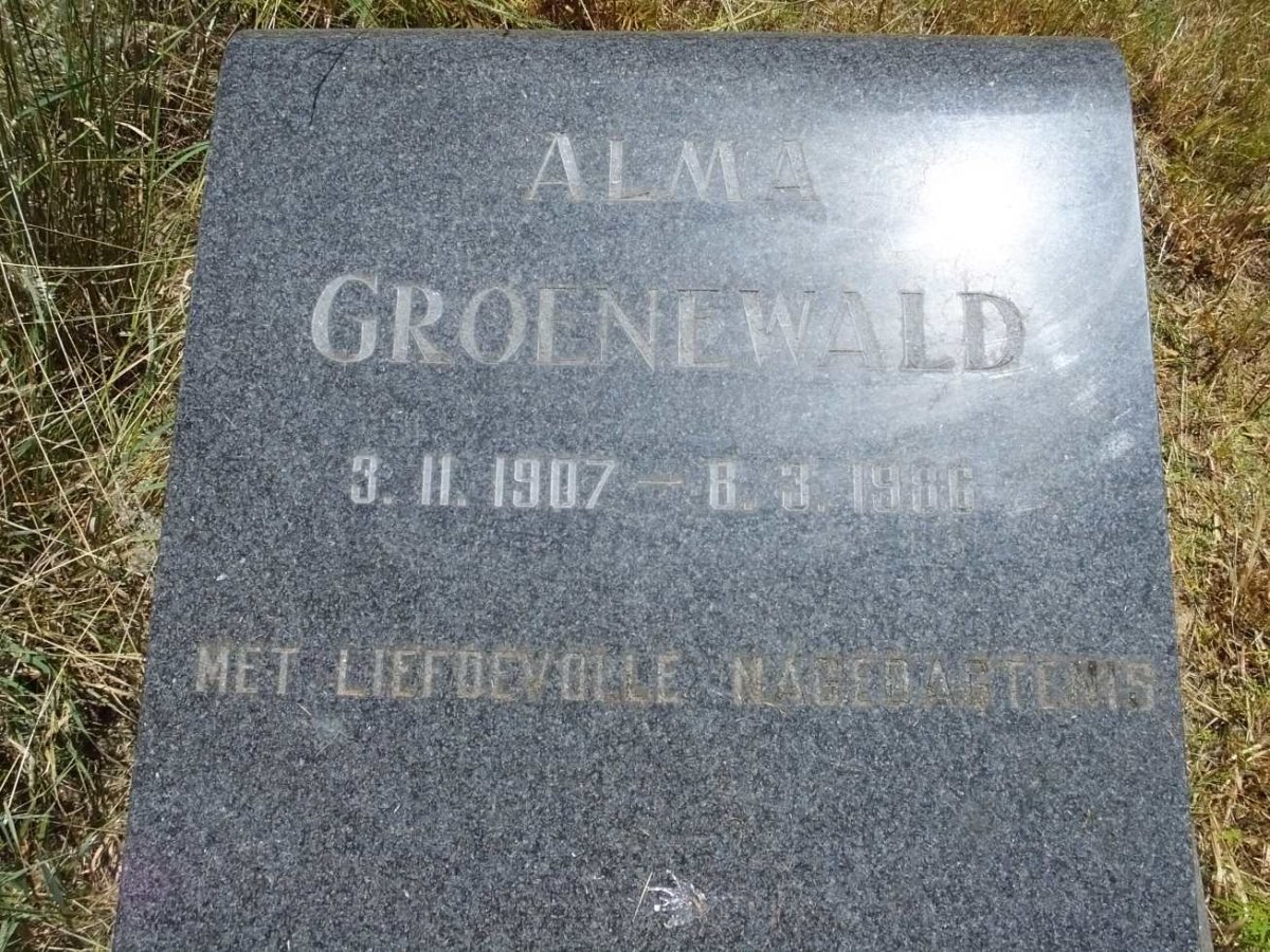 GROENEWALD Alma 1907-1986