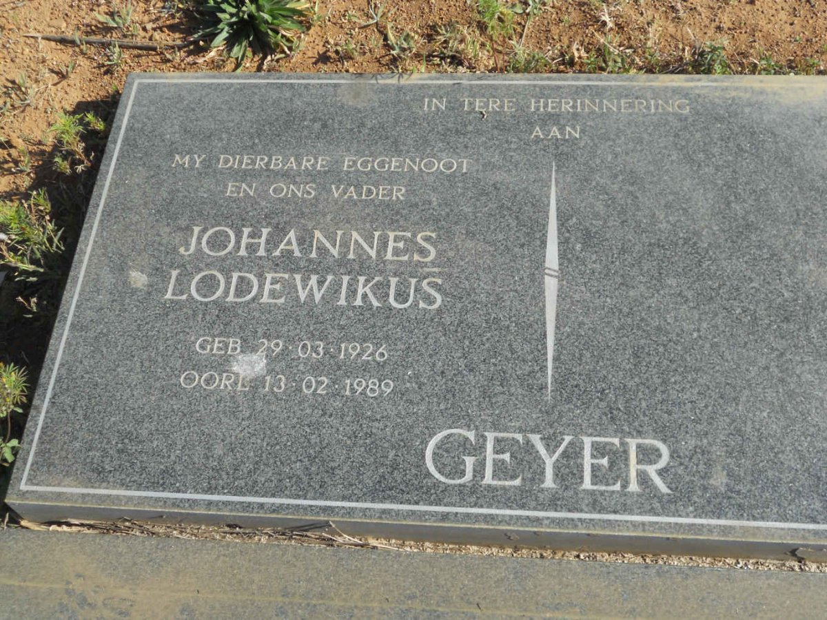 GEYER Johannes Lodewikus 1926-1989