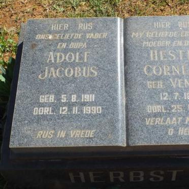 HERBST Adolf Jacobus 1911-1990 &amp; Hester Cornelia VENTER 1899-1971