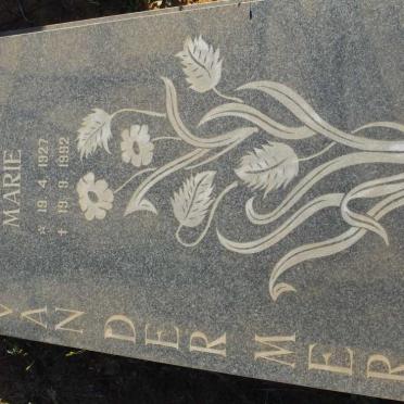 MERWE Marie, van der 1927-1992