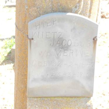 MERWE Wietz Jacobus, v.d. 1847-1915