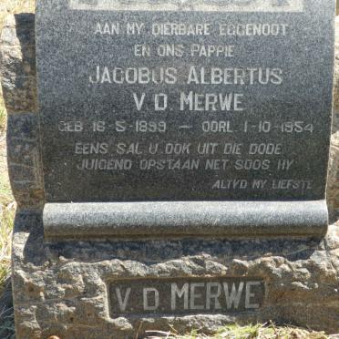 MERWE Jacobus Albertus, v.d. 1899-1954