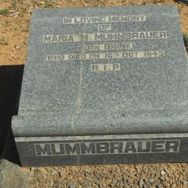 MUMMBRAUER Maria M. nee BRINK -1943