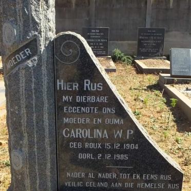 MARX Carolina W.P. nee ROUX 1904-1985