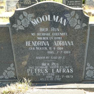 MOOLMAN Petrus Lafras 1896-1973 &amp; Hendrina Adriana VENTER 1904-1969