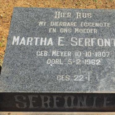 SERFONTEIN Martha E. nee MEYER 1907-1962