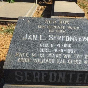 SERFONTEIN Jan L. 1916-1987