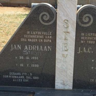 STEYN Jan Adriaan 1930-1999 &amp; J.A.C. 1936-1997