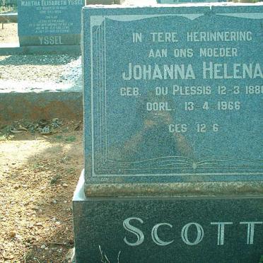 SCOTT Johanna Helena nee DU PLESSIS 1886-1966