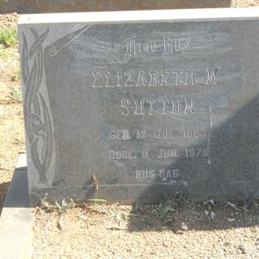 SUTTON Elizabeth M. 1893-1978