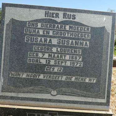 TOIT Susara Susanna, du nee LOURENS 1887-1972