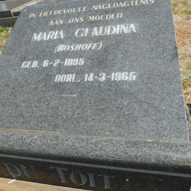 TOIT Maria Glaudina, du nee BOSHOFF 1895-1965
