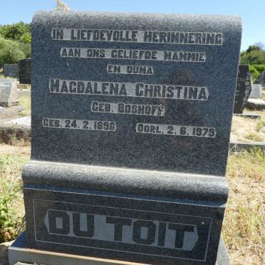 TOIT Magdalena Christina, du nee BOSHOFF 1896-1979