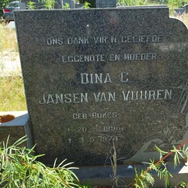 VUUREN Dina C, Jansen van nee BUKES 1898-1974