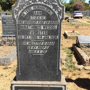 VORSTER Marthinus Wessel 1908-1936