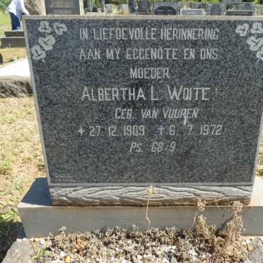 WOITE Albertha L. nee VAN VUUREN 1909-1972