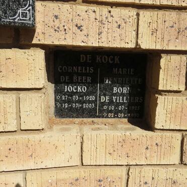 KOCK Cornelis de Beer Jocko, de 1920-2003 & Marie Henriette DE VILLIERS 1925-1990