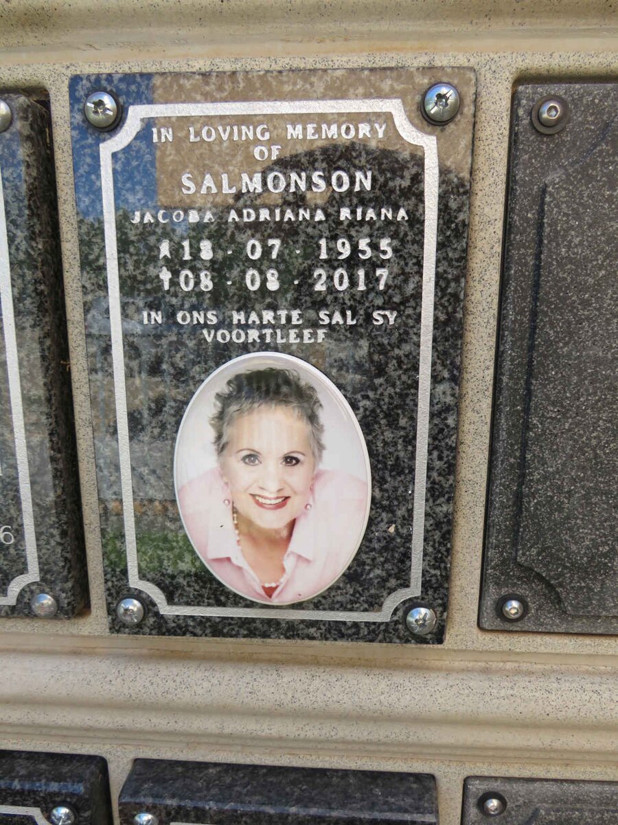 SALMONSON Jacoba Adriana Riana 1955-2017