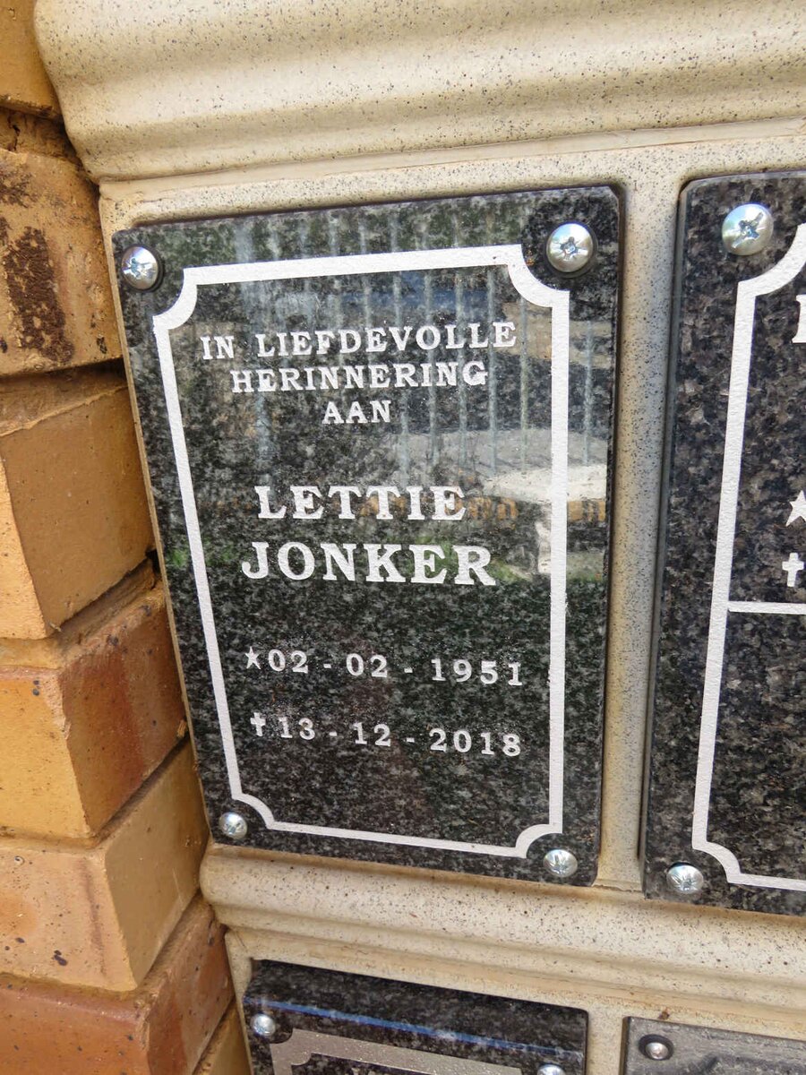 JONKER Lettie 1951-2018