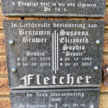 FLETCHER Benjamin Bruwer 1929-2013 & Susanna Elizabeth Sophia 1943-2013 