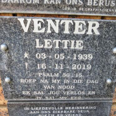 VENTER Lettie 1939-2019