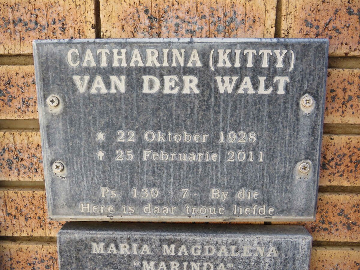 WALT Catharina, van der 1928-2011