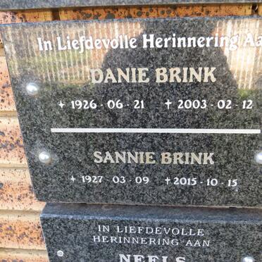 BRINK Danie 1926-2003 & Sannie 1927-2015