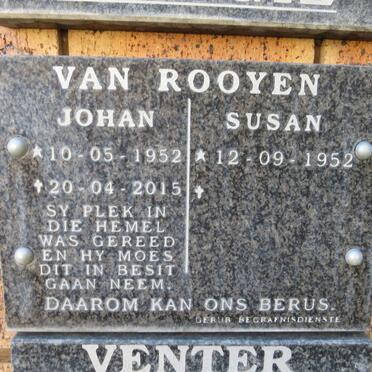 ROOYEN Johan, van 1952-2015 & Susan 1952- 