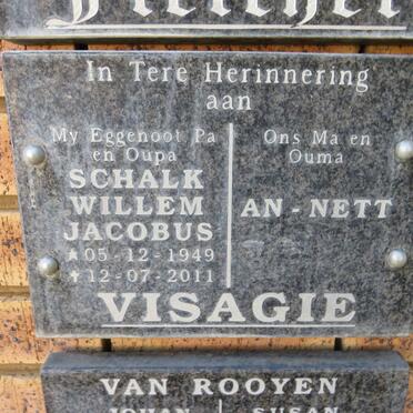 VISAGIE Schalk Willem Jacobus 1949-2011 & An-Nett