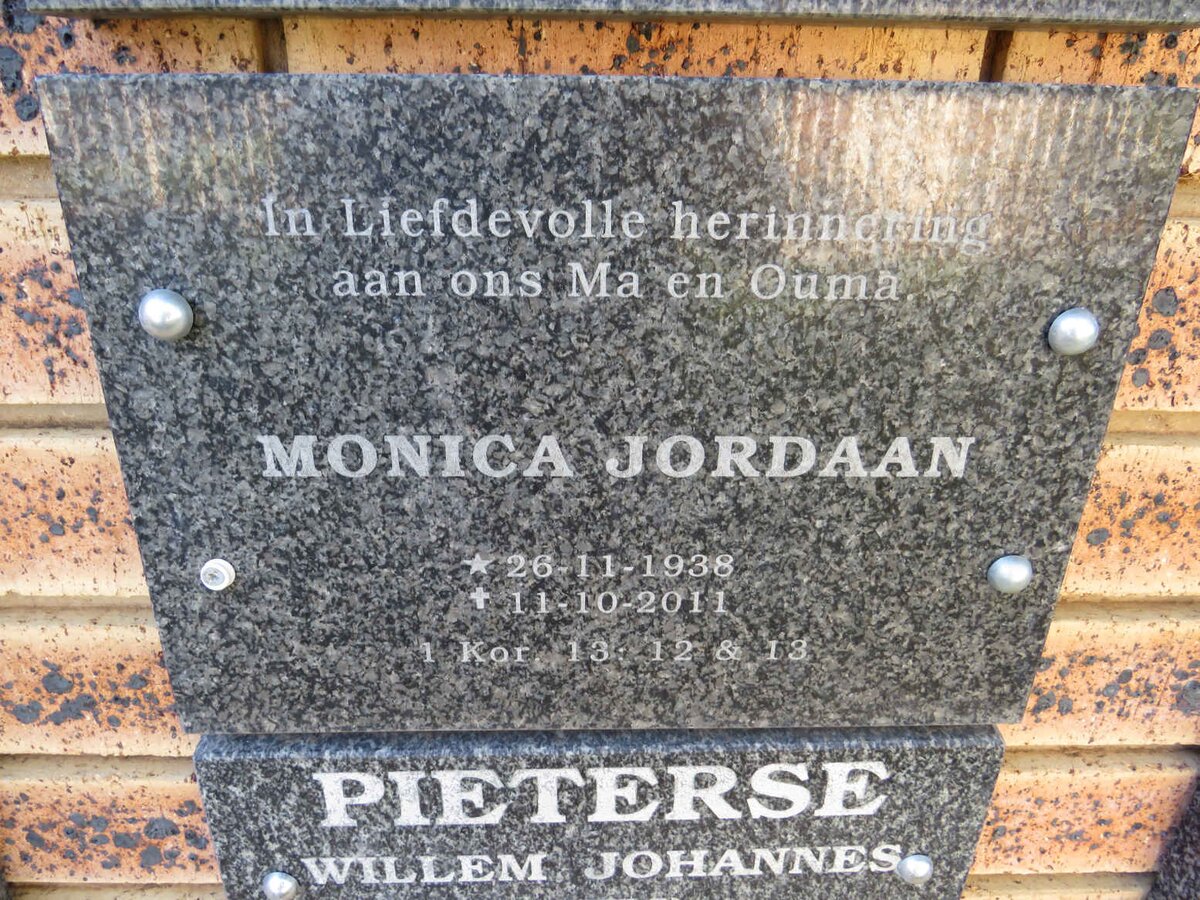 JORDAAN Monica 1938-2011