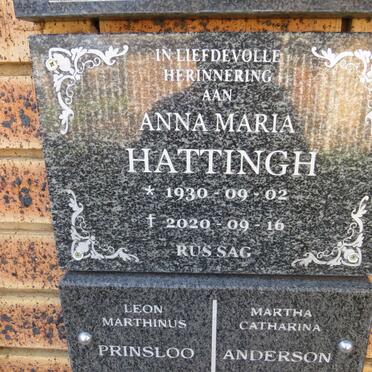 HATTINGH Anna Maria 1930-2020